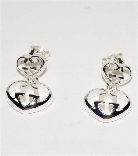 gucci heart earrings dangle|gucci britt silver drop earrings.